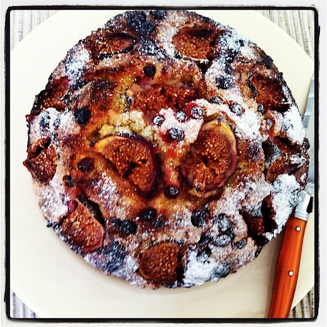 Gluten free fig and red currant cake
