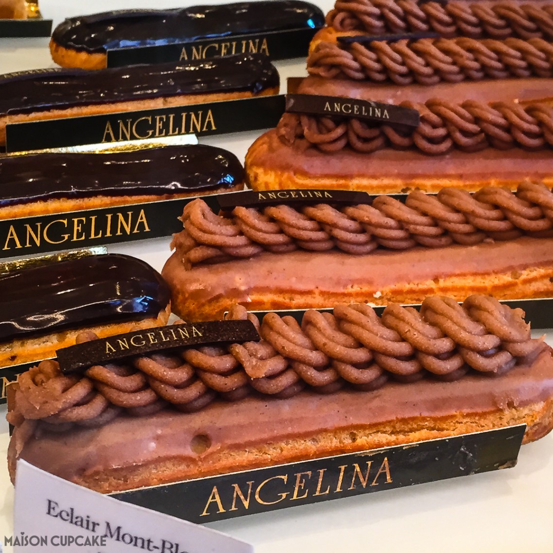 Chestnut eclairs from Angelique French Patisserie Paris