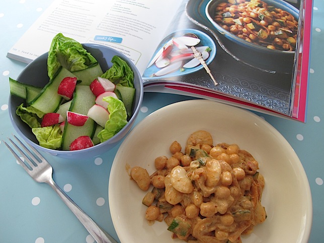 Harissa with chick peas salad