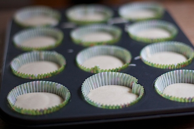 Filling cupcake cases with ready made cake mix at MaisonCupcake.com