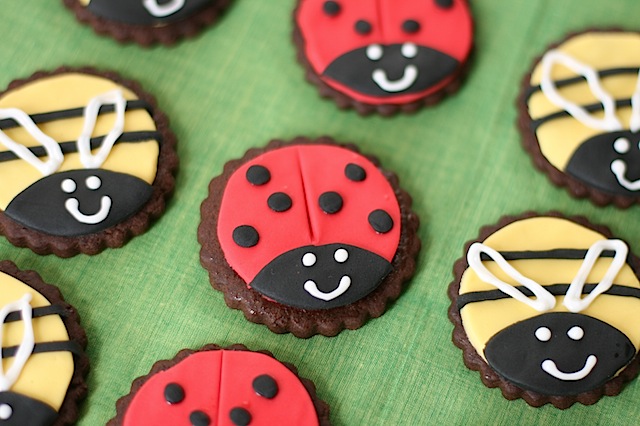 ladybird and bee cookies