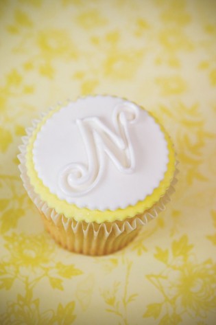 monogrammed cupcake