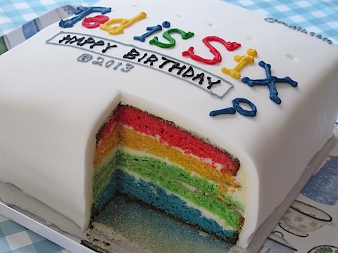 Google rainbow birthday cake - 2