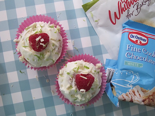 Raspberry lime white chocolate cupcakes