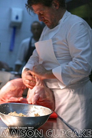 Marco Pierre White stuffs his turkey | MaisonCupcake.com See how chef Marco Pierre White prep his roast turkey at MaisonCupcake.com #thanksgiving #christmas  