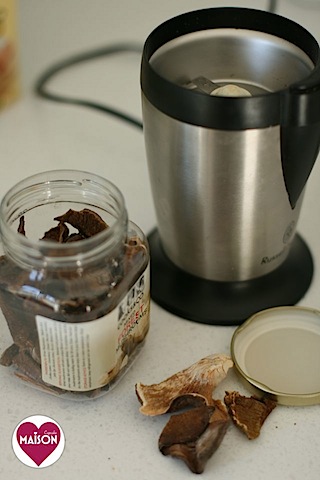 Homemade mushroom tagliatelle pasta recipe mixed in the breadmaker