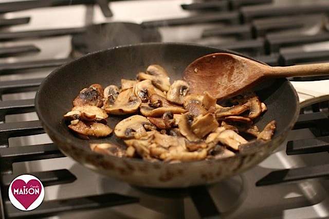 Homemade mushroom tagliatelle pasta recipe mixed in the breadmaker