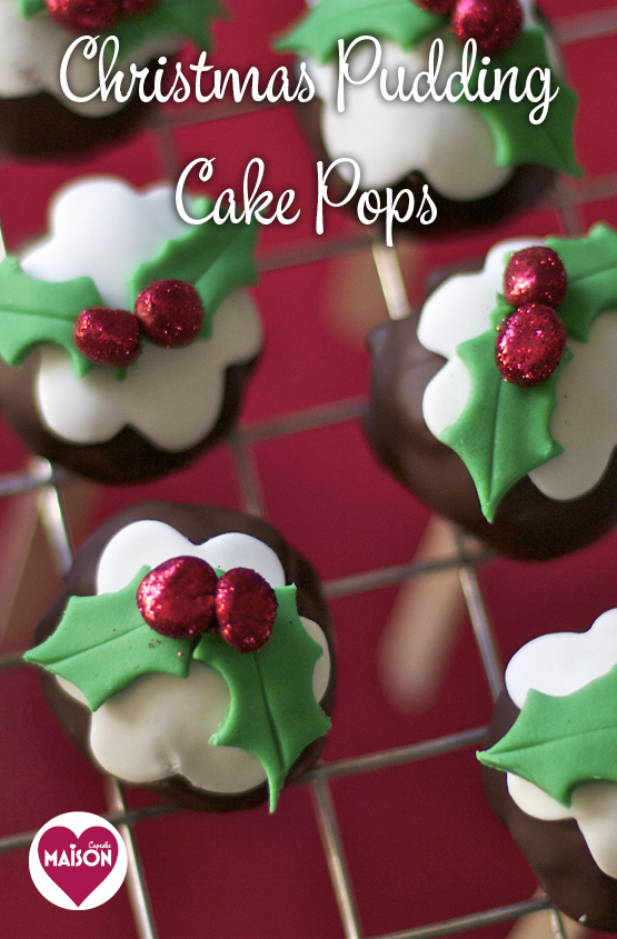 Fabulous Christmas pudding cake pops made from Maya gold chocolate and real fruitcake - full tutorial with step by step pictures 