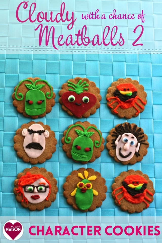 Character Cookies: Cloudy with chance of Meatballs 2 #sugarcraft #craft #kids