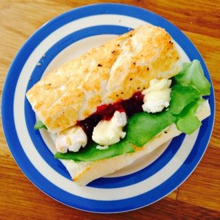 Pont L Eveque baguette with lingonberry jam.jpg