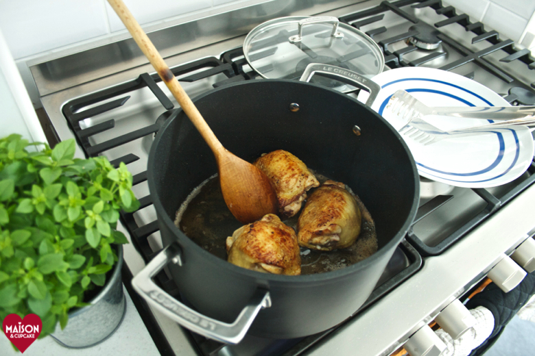 Easy one pot chicken casserole with cous cous and olives - 03