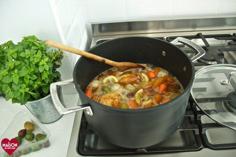 Easy one pot chicken casserole with cous cous and olives - 11