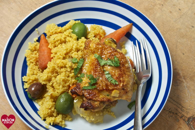 Easy one pot chicken casserole with cous cous and olives - 23