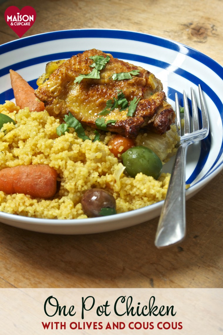 Easy one pot chicken casserole with cous cous and olives - 25