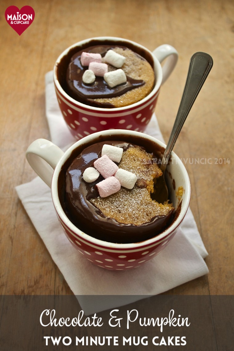 Pumpkin chocolate mug cakes