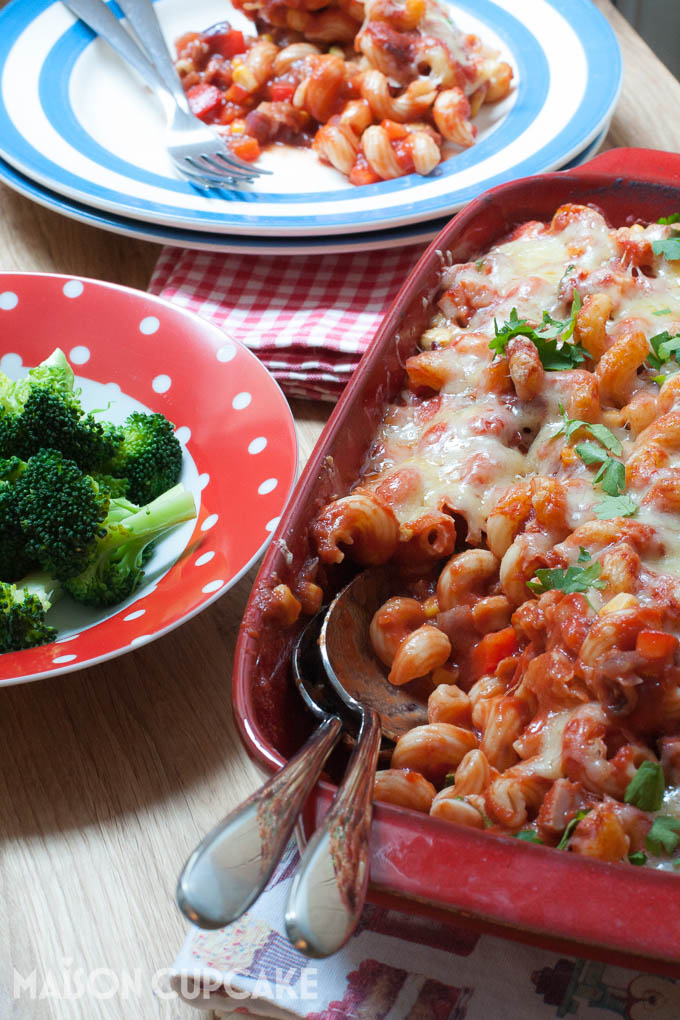 Family filling ham vegetable pasta bake - 08