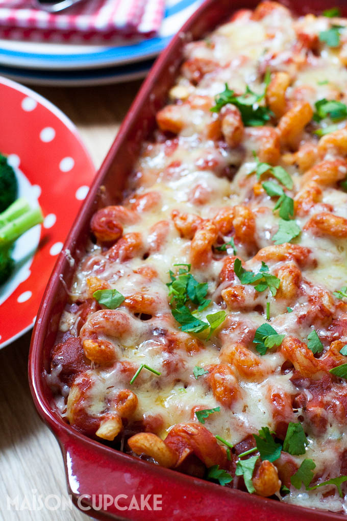 Family filling ham vegetable pasta bake - 09