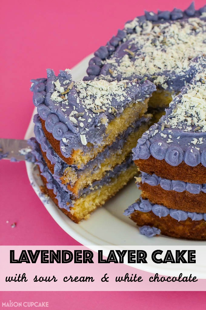 Lavender layer cake with white chocolate pinterest