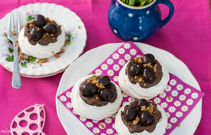 Meringue Easter Nests with Quark Chocolate Mousse - 1