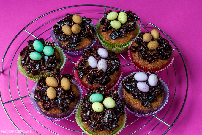 Sticky chocolate Easter nest cupcakes with Stork - 2