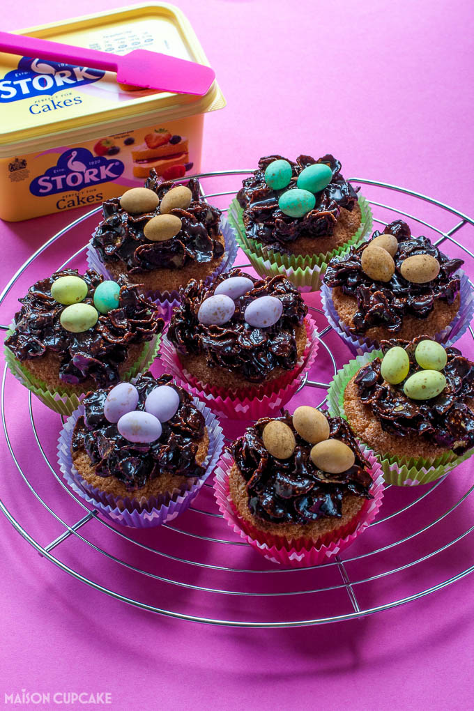 Sticky chocolate Easter nest cupcakes - Maison Cupcake