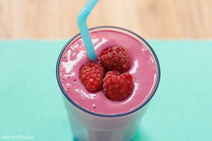 Pinkalicious raspberry smoothie with red cabbage