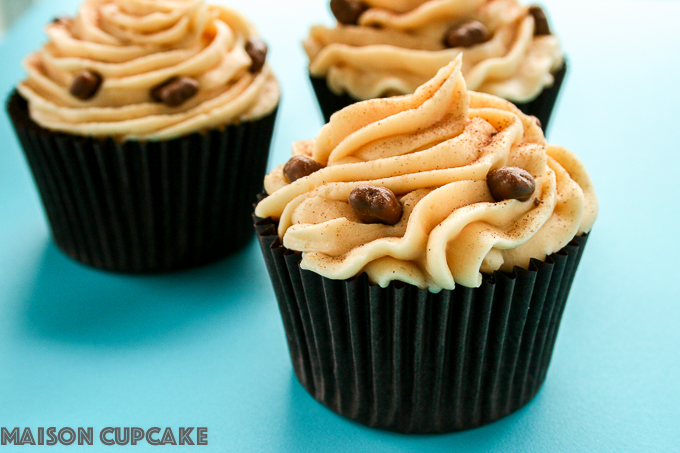 Dulce de leche cupcakes with Daim bar pieces via @maisoncupcake at Maisoncupcake.com