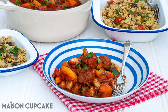 How to make easy meatball casserole Moroccan tagine style stew -3 - full recipe at MaisonCupcake.com