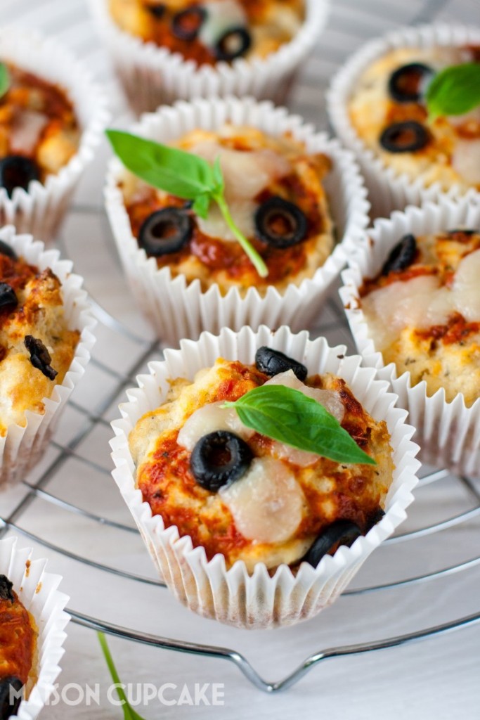 Bake these easy Pizza Muffins with Black Olives in little over 30 minutes - recipe at maisoncupcake.com