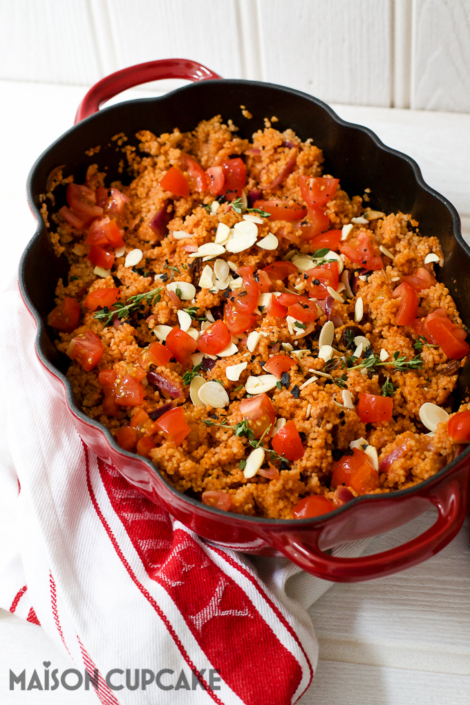 Staub cocotte tomato couscous recipe - easy to make in 20 minutes