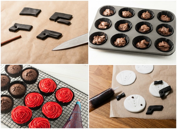 James Bond Cupcakes tutorial