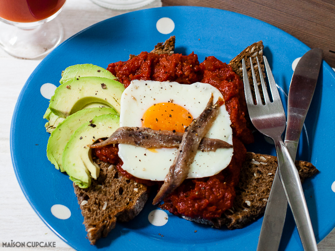 Rye toast with bloody mary topping - easy brunch dish