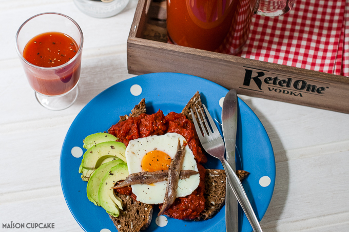 Rye toast with bloody mary topping - easy brunch dish