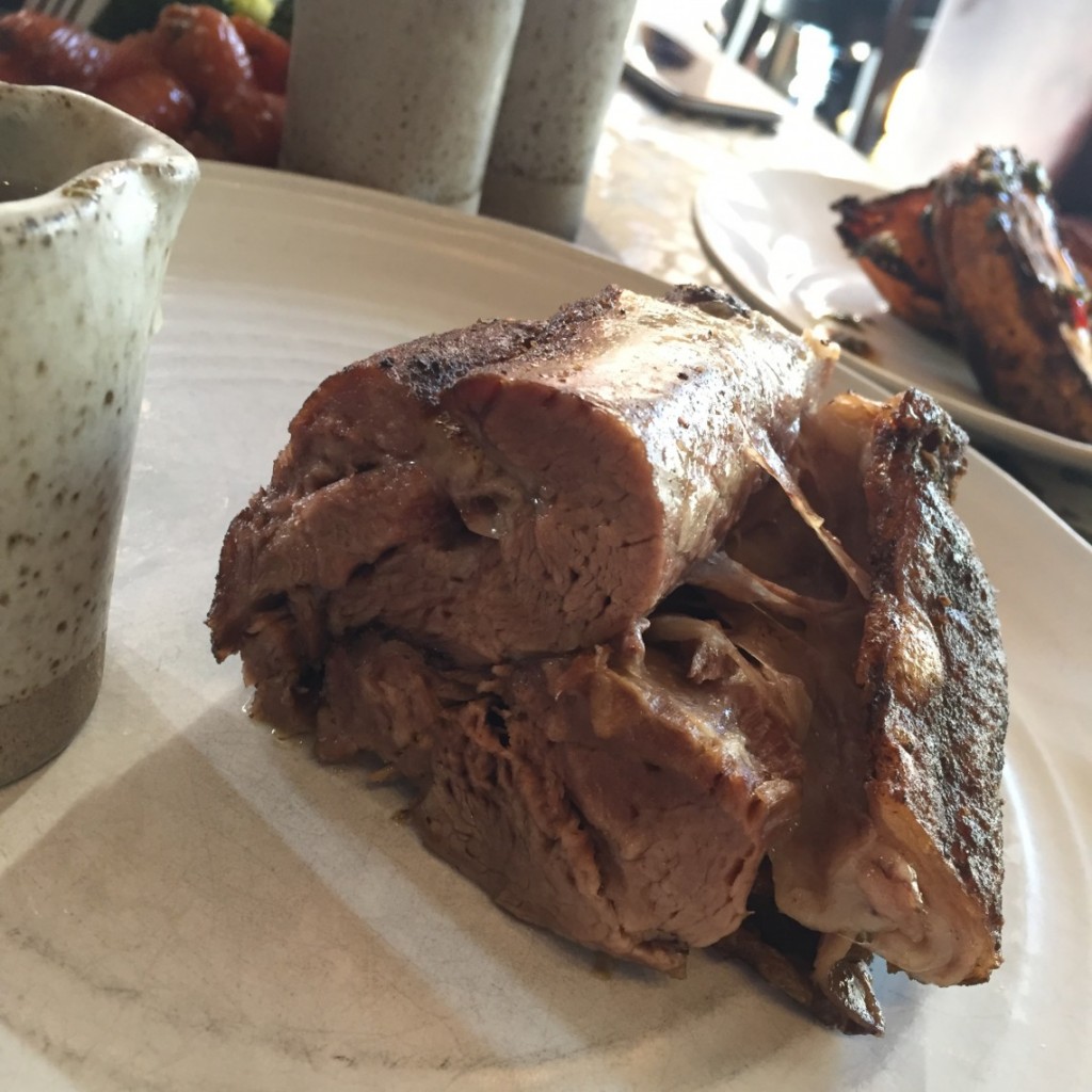 Smoked lamb Sunday Lunch at Jamie Oliver Barbecoa Restaurant London