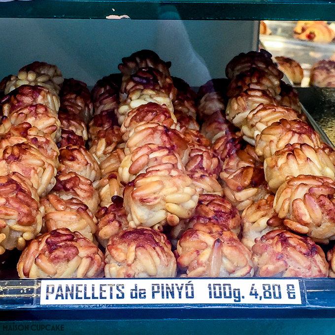 Panellets de Pinyo Barcelona Spanish bakery window