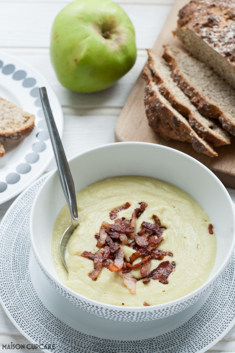 This soup sounds weird but the flavour will blow you away. Make this warming savoury apple soup from soya beans and bramley cooking apples - it's savoury not sweet