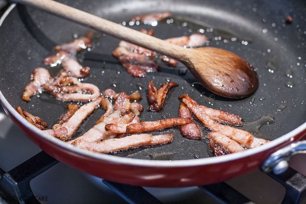 Frying bacon