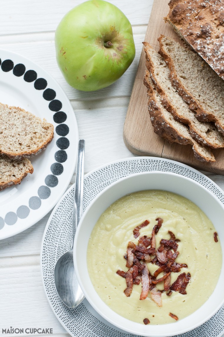 This soup sounds weird but the flavour will blow you away. Make this warming savoury apple soup from soya beans and bramley cooking apples - it's savoury not sweet