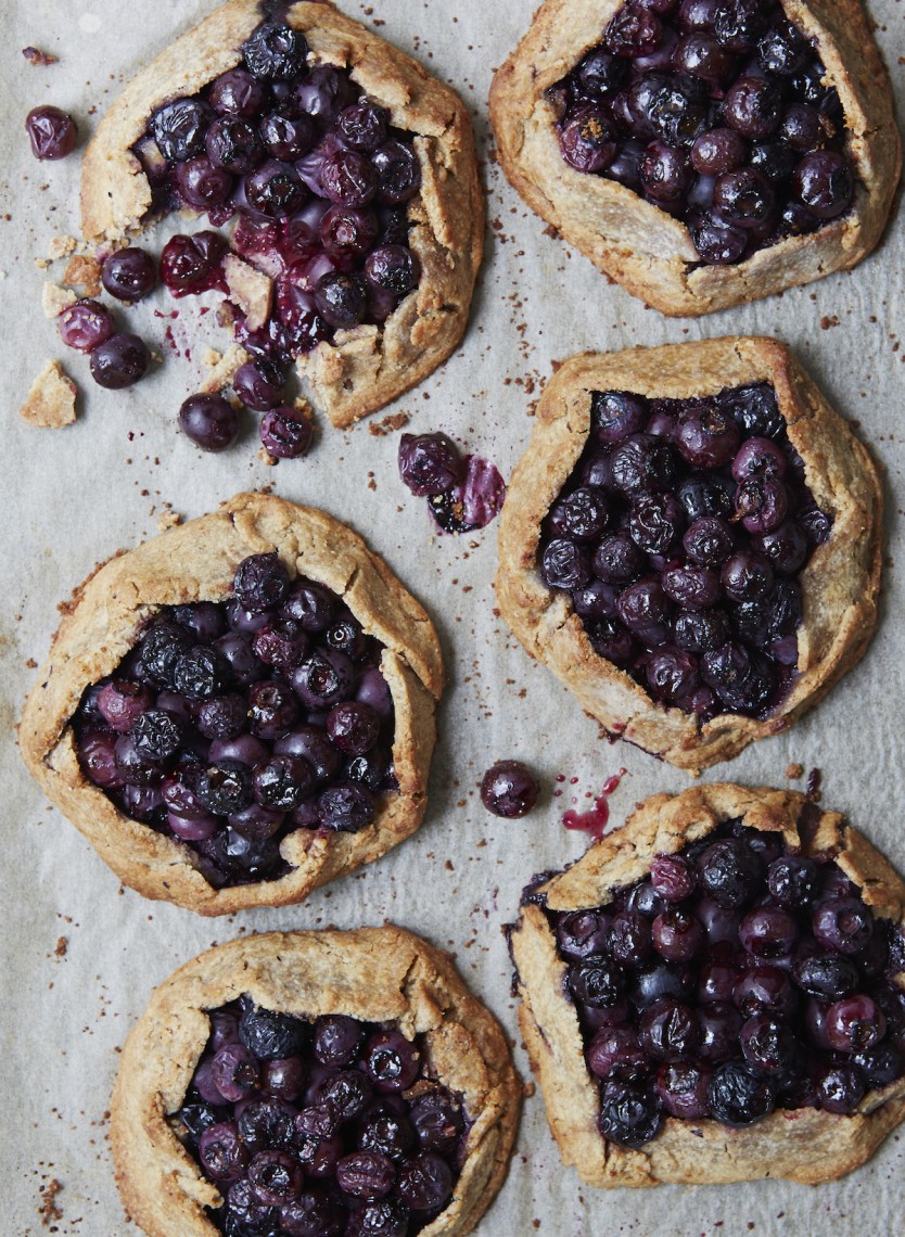 Blueberry Galettes free from refined sugar, gluten free and dairy free; rustic hand pie tarts with fresh fruit from Clean Cakes by Henrietta Inman (picture only)