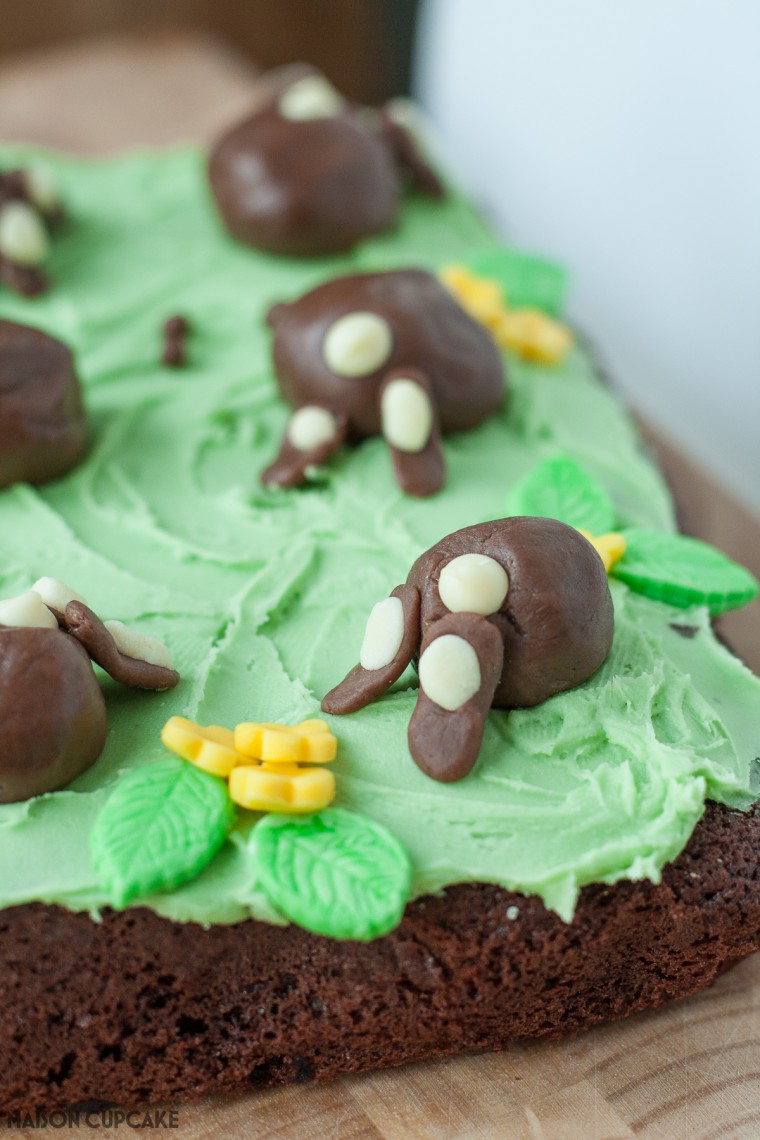 Chocolate Bunny Bum Cake Step by Step pics