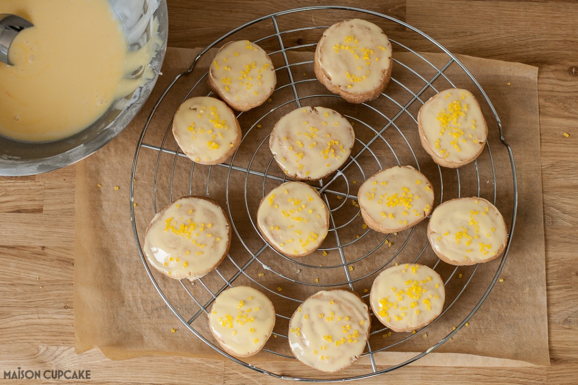 Easy to make slice and bake cookies with lemon icing - step by step