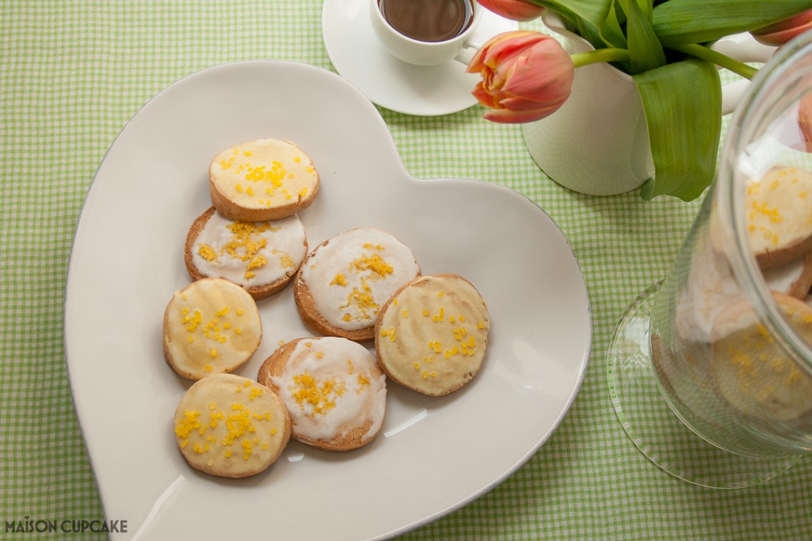 Slice and bake cookies with lemon icing - so easy to make - keep the dough in the fridge or freezer and bake a few at a time. Decorated with instant royal icing flavoured with lemon juice 