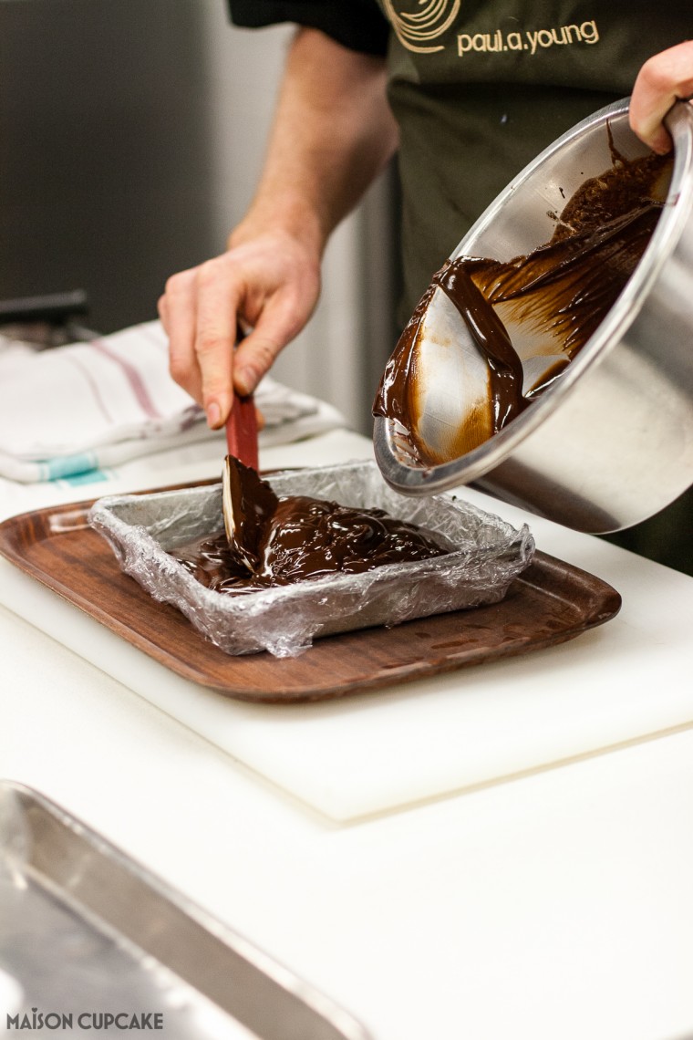 Easy chocolate ganache dessert recipe with rhubarb by Paul A Young