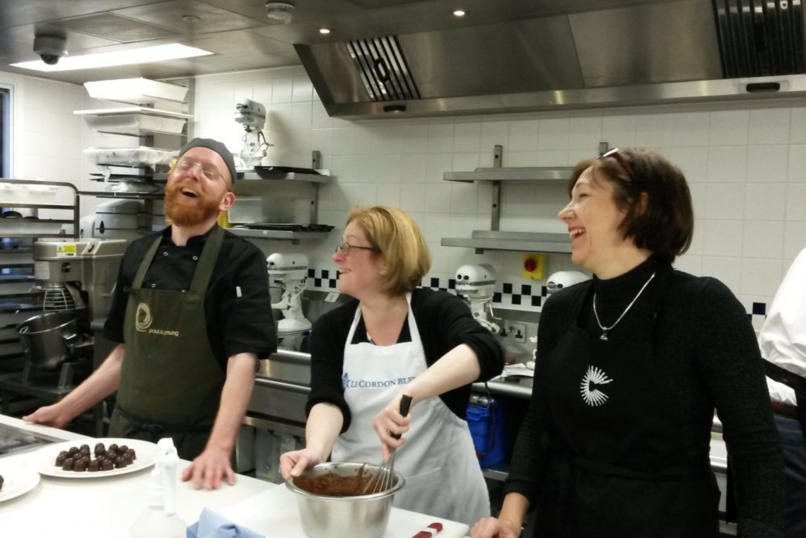 Paul A Young chocolate class with Great British Chefs at Le Cordon Bleu London