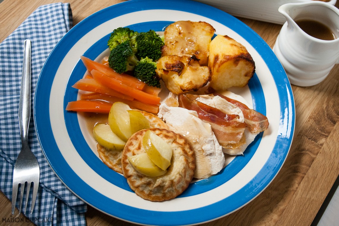 Easy apple and sage popovers served as perfect accompaniment with roast chicken and pancetta