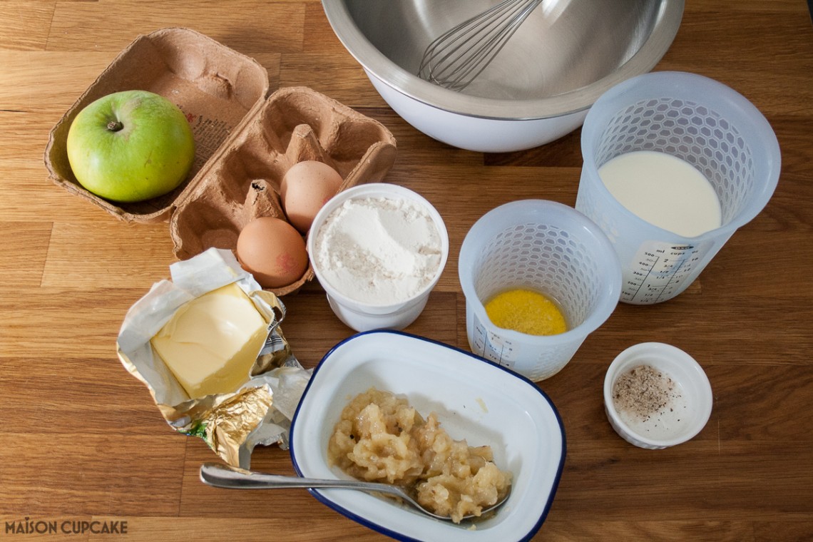 Ingredients for apple popovers