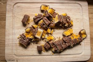 Cadbury's Crunchie Bars chopped up for honeycomb Rocky Road Recipe