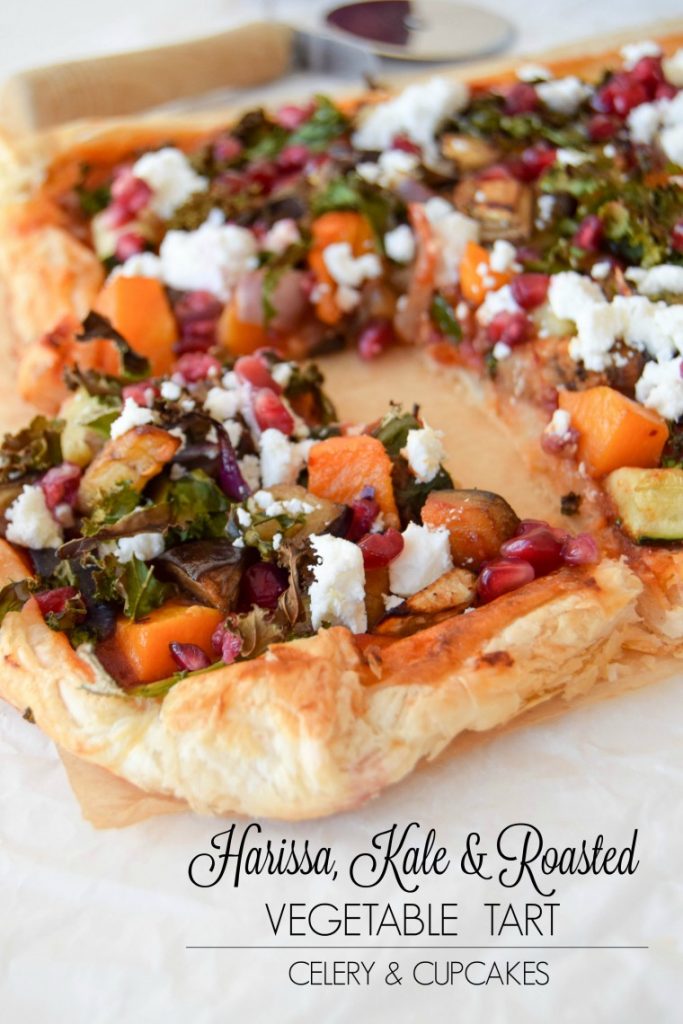 Harissa Kale Roasted Vegetable Tart by Celery & Cupcakes