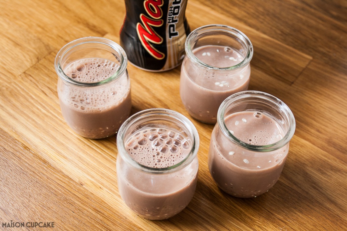 Making Mars Bar milk rice puddings