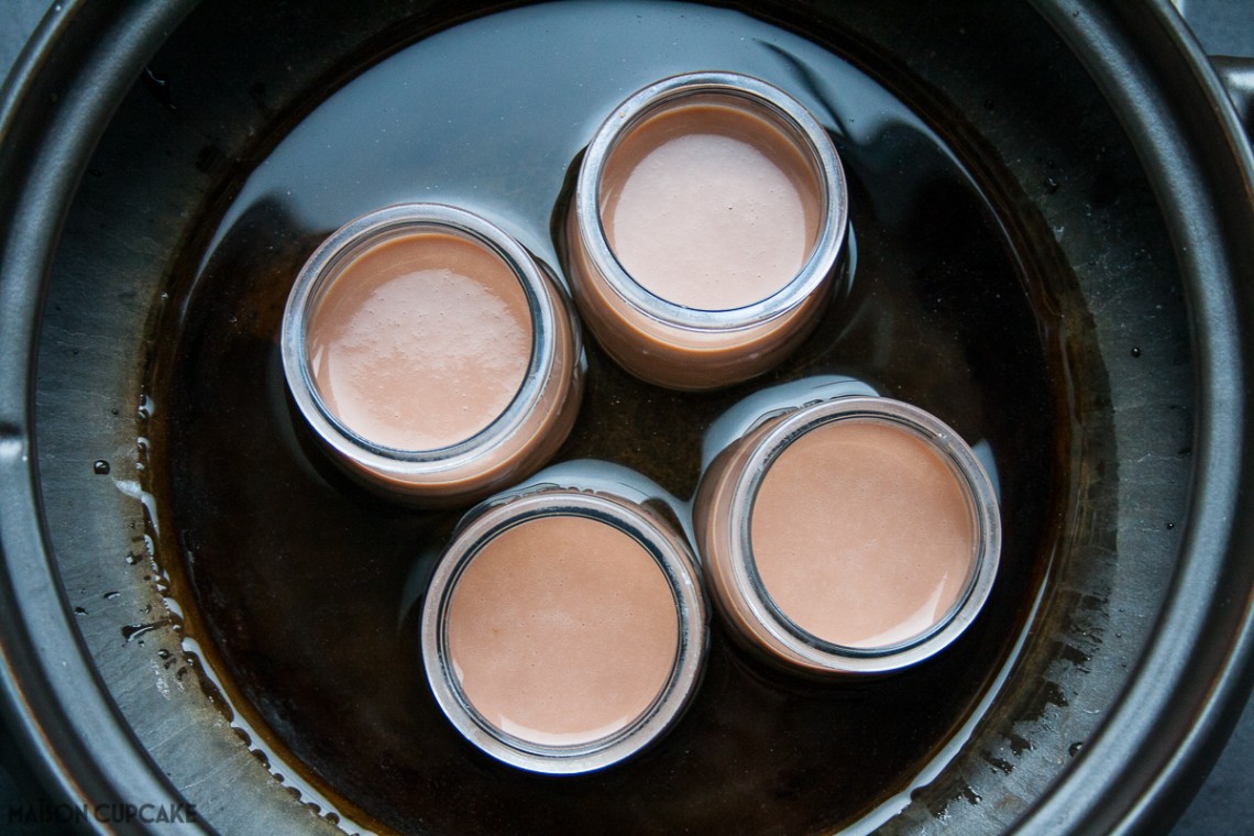 Making Mars Bar rice puddings in the slow cooker